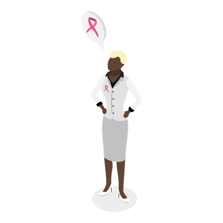 Mujeres negras visten un lazo rosa para concienciar sobre el cáncer de mama  Ilustración