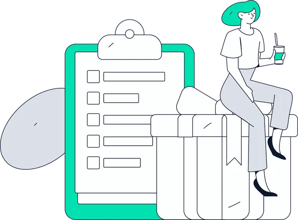Mujeres completando detalles de KYC  Ilustración