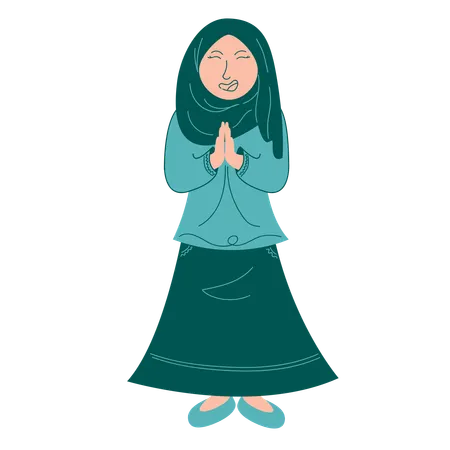 Mujslim Older Sister  Illustration