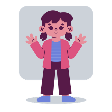 Mulher acenando com as mãos  Illustration