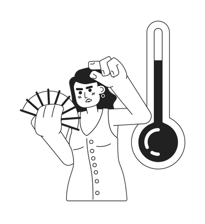 Mulher acenando leque  Illustration