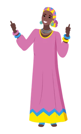 Mulher africana vestindo roupa tradicional  Ilustração
