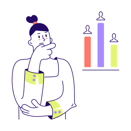 Mulher analisa feedback do usuário  Ilustração
