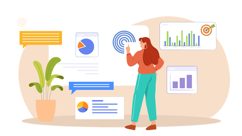 Analisando Dados Empresariais Femininos  Ilustração