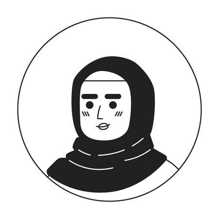 Mulher árabe positiva em hijab  Ilustração