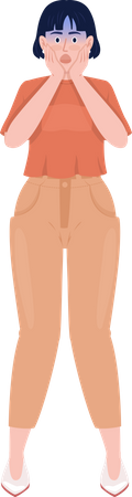 Mulher assustada segurando o rosto  Illustration