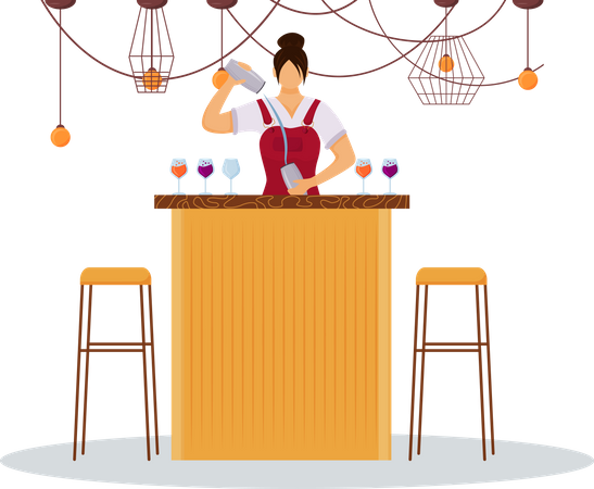 Mulher barman  Ilustração