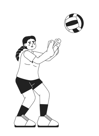 Mulher batendo bola  Ilustração