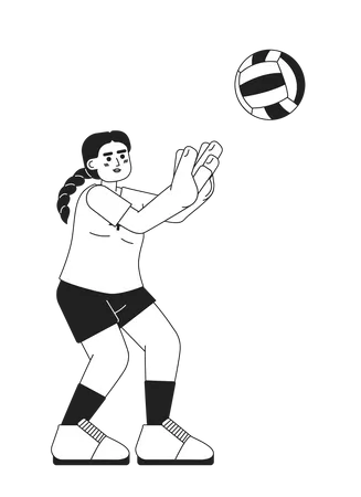 Mulher batendo bola  Ilustração