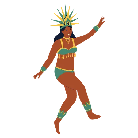 Mulher brasileira dançando samba  Ilustração