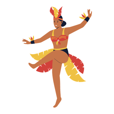 Mulher brasileira fazendo samba  Ilustração