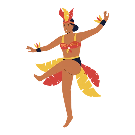 Mulher brasileira fazendo samba  Ilustração