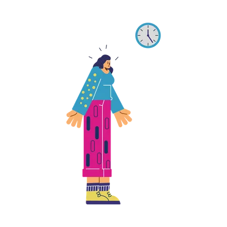 Mulher chateada esperando por muito tempo  Ilustração