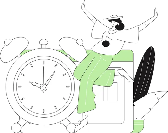 Mulher se atrasando para o trabalho  Ilustração