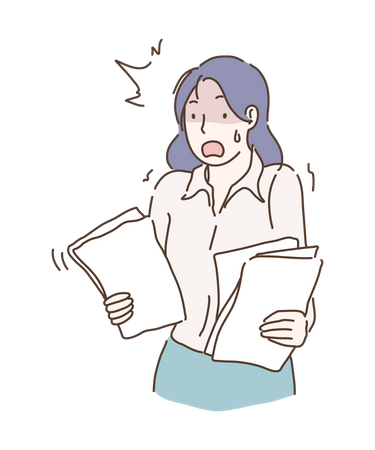 Mulher chocada ao ouvir notícias  Ilustração
