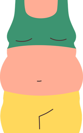 Mulher com barriga gorda  Ilustração