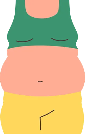 Mulher com barriga gorda  Ilustração