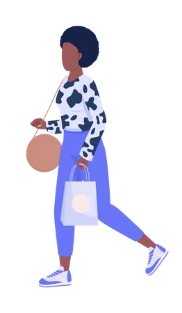 Mulher com compras  Ilustração