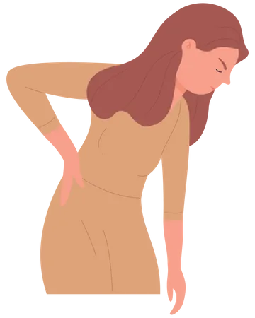 Mulher com dor nas costas  Ilustração