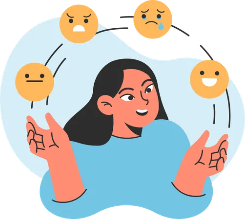 Mulher com nível de emoção  Ilustração