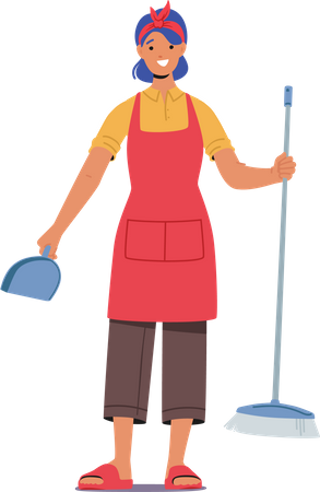 Mulher com tarefas domésticas  Ilustração