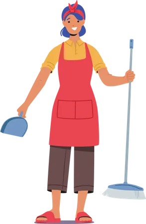 Mulher com tarefas domésticas  Ilustração