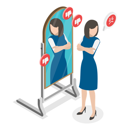Mulher com transtorno obsessivo-compulsivo  Ilustração