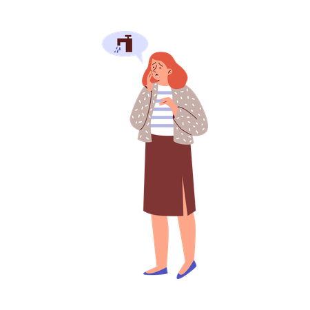 Mulher com transtorno obsessivo-compulsivo (TOC)  Ilustração