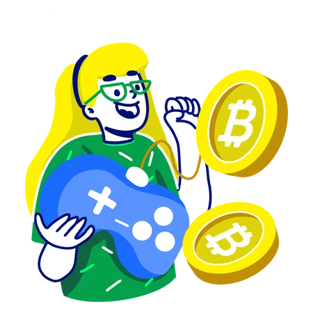 Mulher começa a investir em criptomoedas  Ilustração