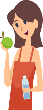 Mulher comendo fruta  Ilustração