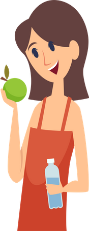 Mulher comendo fruta  Ilustração