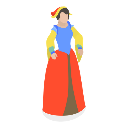 Mulher da época da Renascença  Ilustração