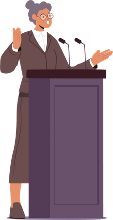 Mulher dando discurso  Ilustração