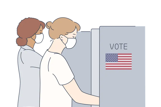Mulher dando voto  Ilustração