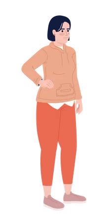 Mulher de cabelos curtos em roupas esportivas  Ilustração