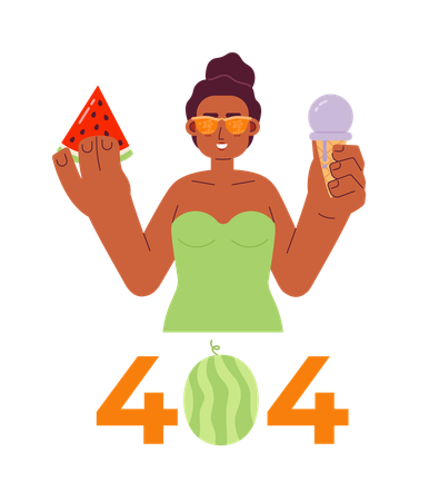 Mulher de maiô tomando sorvete  Ilustração