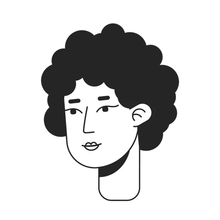 Mulher de meia idade com cabelo afro cacheado  Ilustração