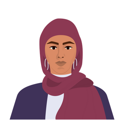 Mulher de negócios árabe usando hijab  Ilustração