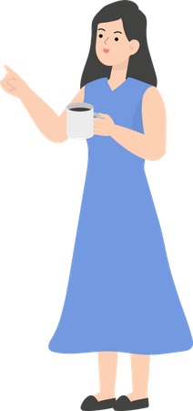 Mulher de negócios tomando café  Ilustração