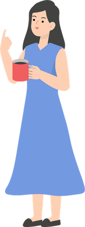 Mulher de negócios tomando café  Ilustração