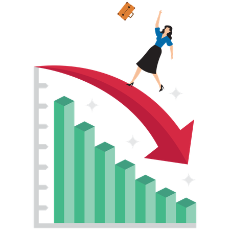 Empresária enfrenta queda da bolsa de valores  Ilustração