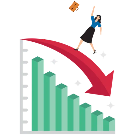 Empresária enfrenta queda da bolsa de valores  Ilustração
