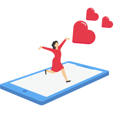 Mulher de negócios fazendo bate-papo online  Illustration