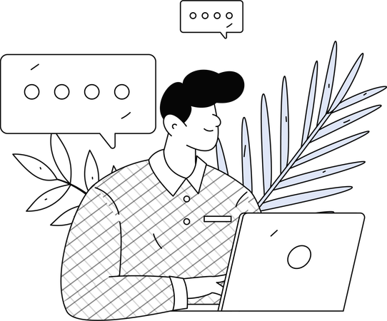 Mulher de negócios trabalhando no laptop  Ilustração