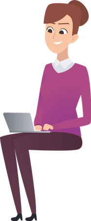 Mulher de negócios trabalhando no laptop  Ilustração