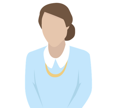 Mulher de negócios vestindo blusa azul e miçangas  Ilustração