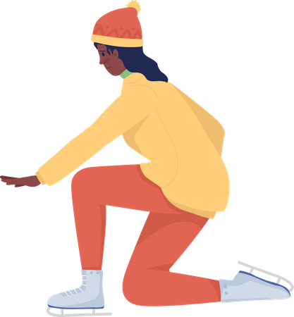 Mulher em patins de gelo  Ilustração