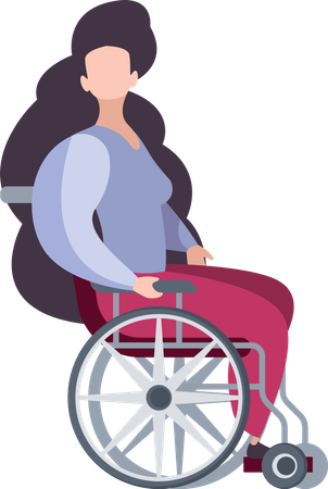 Mulher deficiente em cadeira de rodas  Ilustração