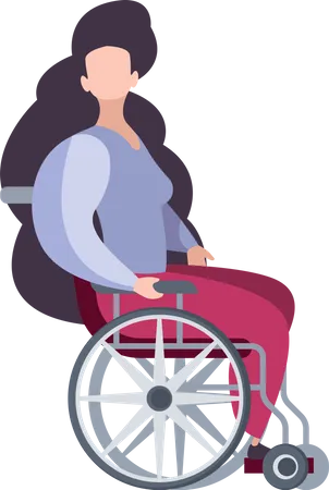 Mulher deficiente em cadeira de rodas  Ilustração