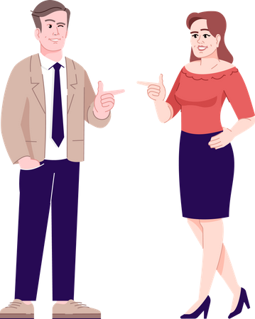 Mulher e homem flertando  Ilustração